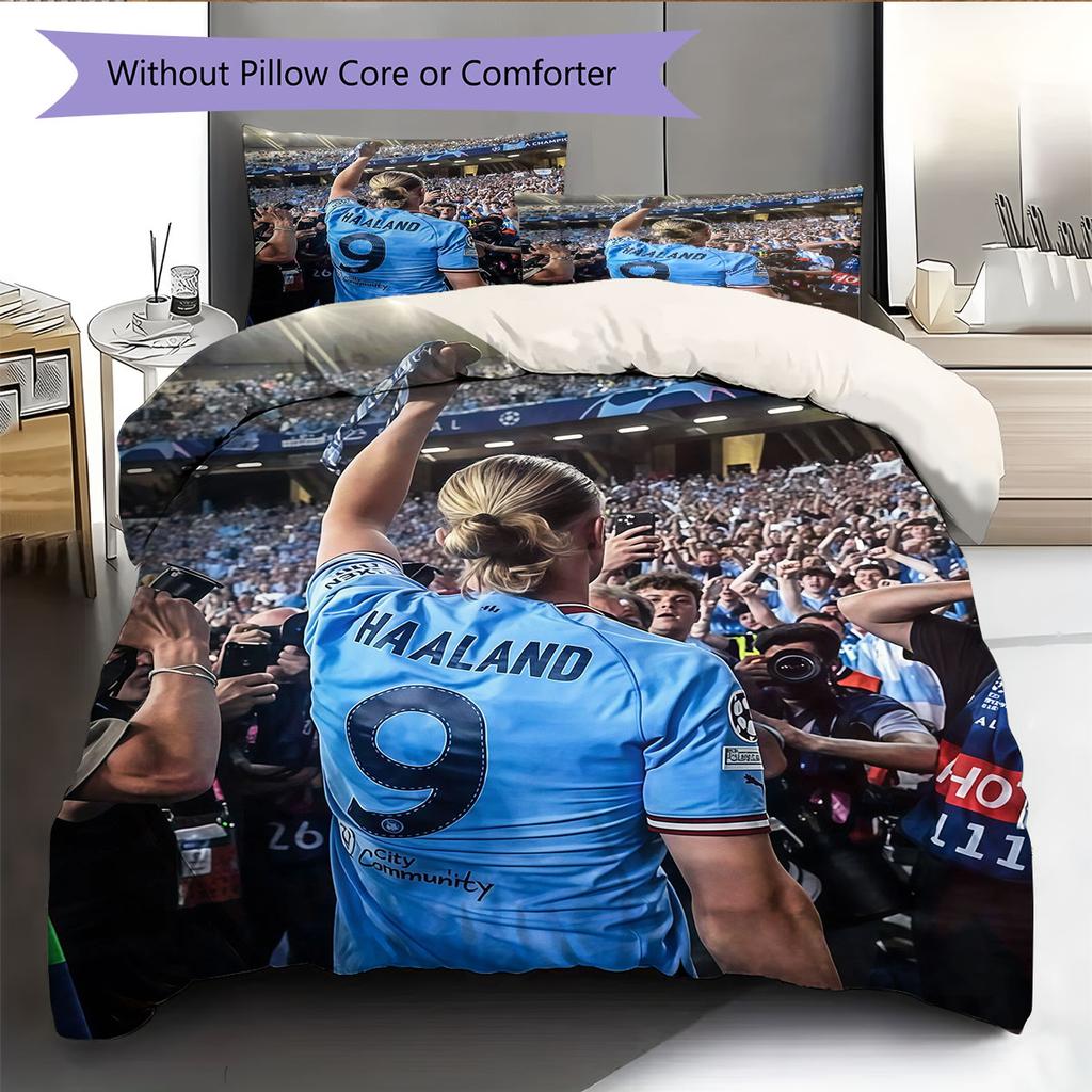 Haaland9 Pattern Bedding Home Decoration Birthday Gift ( 1 duvet cover + 2 pillowcase, without core),fan merchandise.