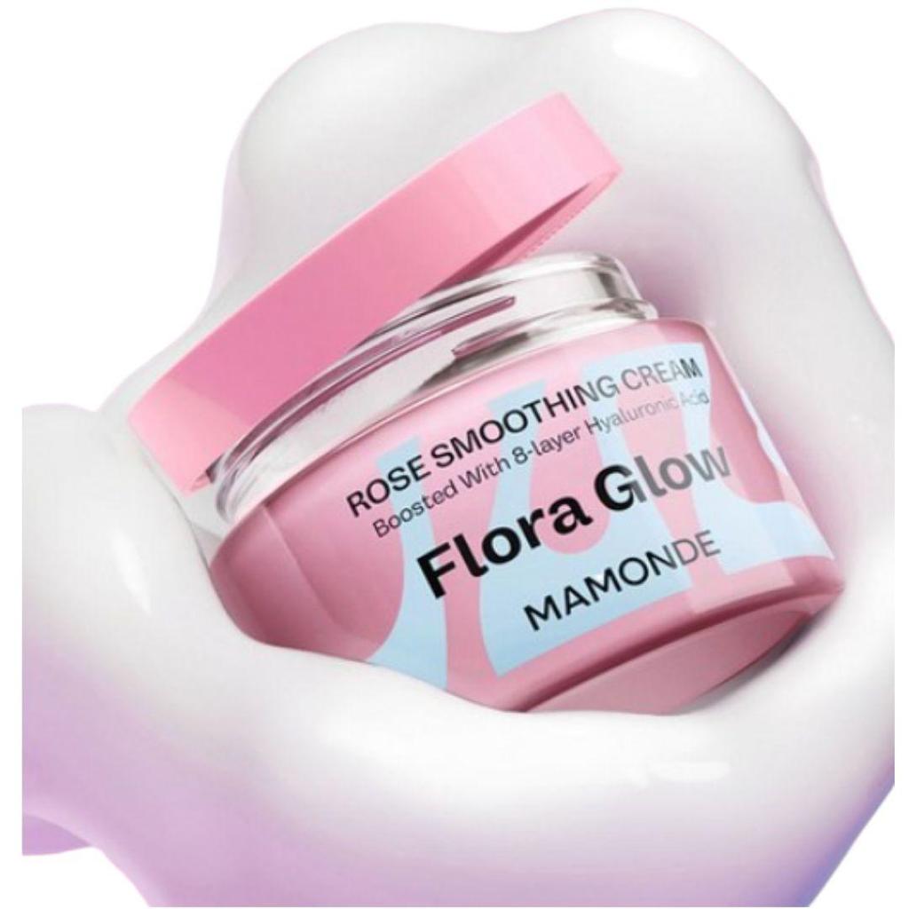 Mamonde Flora Glow Rose Smoothing Cream Radiance & Hydrating Moisturizer 50ml