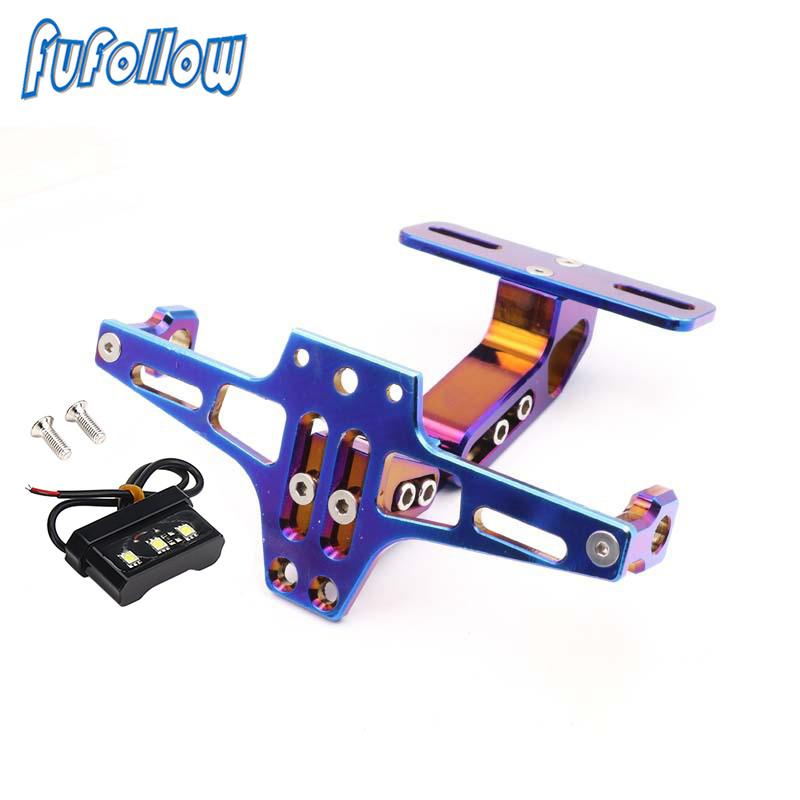 FOR KAWASAKI Z125 Z 125 Z125PRO 2015-  2018  Motorcycle Adjustable Angle License Number Plate Frame Holder