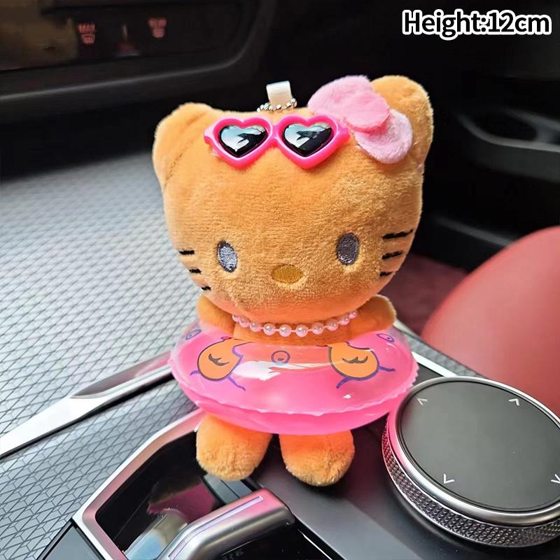 Winter Plush HelloKitty Keychain Scarf Kitty Dress Up Girl Birthday Gift Angel Shaped Kitty Cat Pendant Car Decoration Xmas Gift