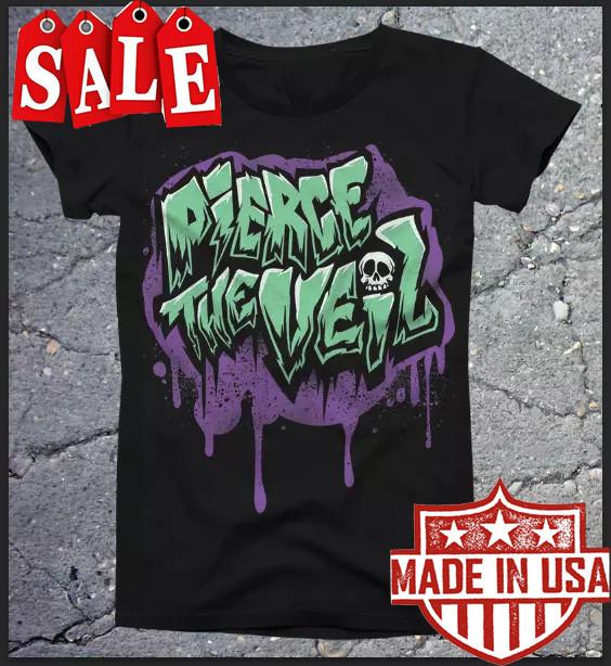 Винтажная футболка Pierce The Veil с принтом черепа, черная, хлопок, размеры S-5XL, мужская, унисекс