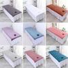1PC Solid Color SPA Massage Bed Cover Bedspread Beauty Salon Bed Sheets with Hole