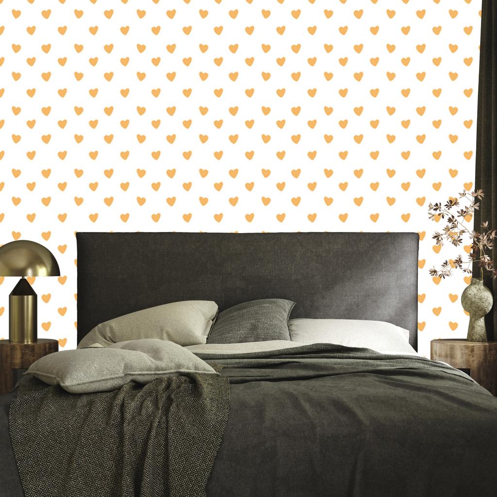 Hearts Wallpaper White and Cream 50x1000