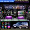 Car Acrylic LED Ambient Light Hidden Interior Atmosphere Lamp 256 Colors Colorful Symphony Music Streamer Neon Strip App Control For Honda Pilot