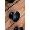Boutons de meuble Rond zamak peint - Lot de 4 - Noir - H.22 x l.30 x P.30 mm