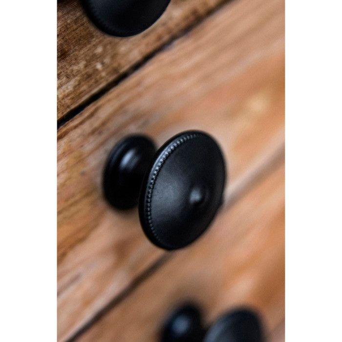 Boutons de meuble Rond zamak peint - Lot de 4 - Noir - H.22 x l.30 x P.30 mm