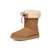 UGG Модные короткие сапоги из овчины и замши с круглым носком, женские сапоги, коричневые 1153511-CHE