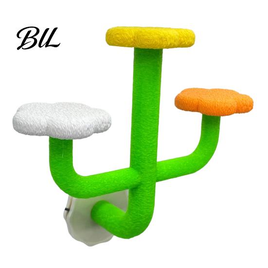 Cactus Bird Perch Parrot Perch, Multi-Tier Textured Non-slip Standing Platform, Budgie Easy Install Toy Toy, Cage Accessory for Parakeets Conures