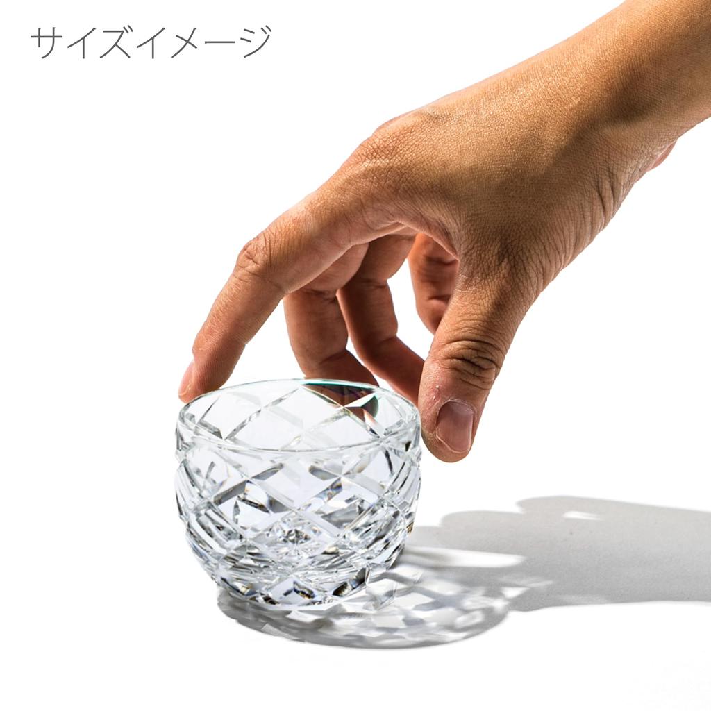Кристаллическая чарка для саке Kobo Crystal Edo Kiriko Yarimon в коробке из павловнии, сделано в Японии [Официальный Taburo] (чистый) TB5100-10, Коробка,