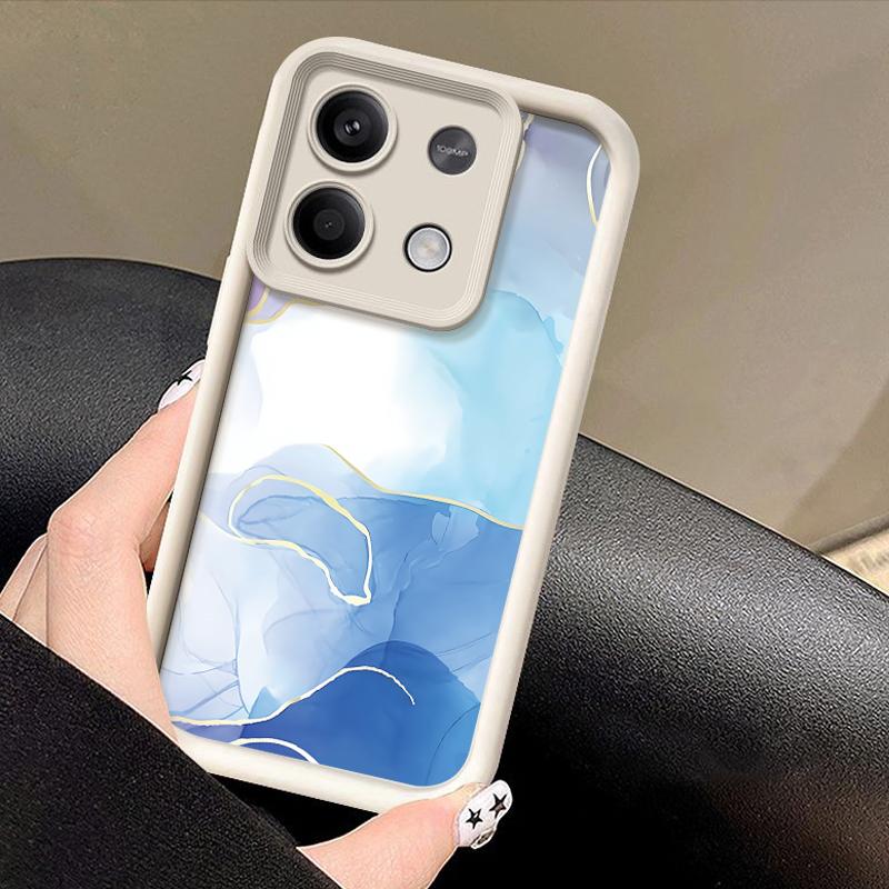 Colorful Marble Shell For Xiaomi 13t Pro Poco X6 X5 Redmi Note 13 12 11 Pro Matte Lens Protection Soft Silicone Case Cover