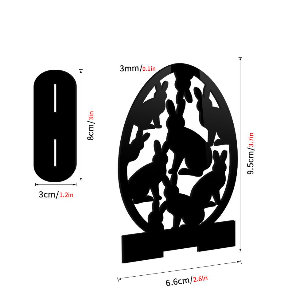 Пасхальное декоративное украшение Акриловые яйца-кролики Пасхальные яйца Зеркало Настольное украшение Праздничное украшение Домашний декор Рождественские украшения оптом