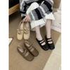 Flat Bottom Retro Versatile Square Head Mary Jane Shoes Ballet Shoes Women's 2025 New Korean Version French Shallow Mouth Women's Single Shoes