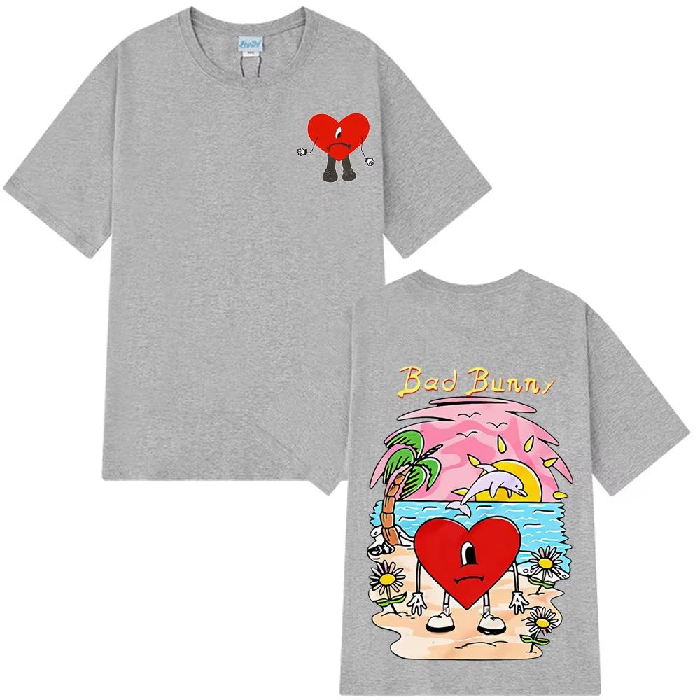 Bad Bunny Un Verano Sin Ti Graphics PrintedT-shirt Men's Clothes Fashion Hip Hop Summer Cotton Oversized T-shirts Women Tops
