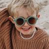 New Children'S Sunglasses Infant'S Retro Solid Color Round Frame Sun Glasses Cute Eyeglass For Kids Travelling Uv400