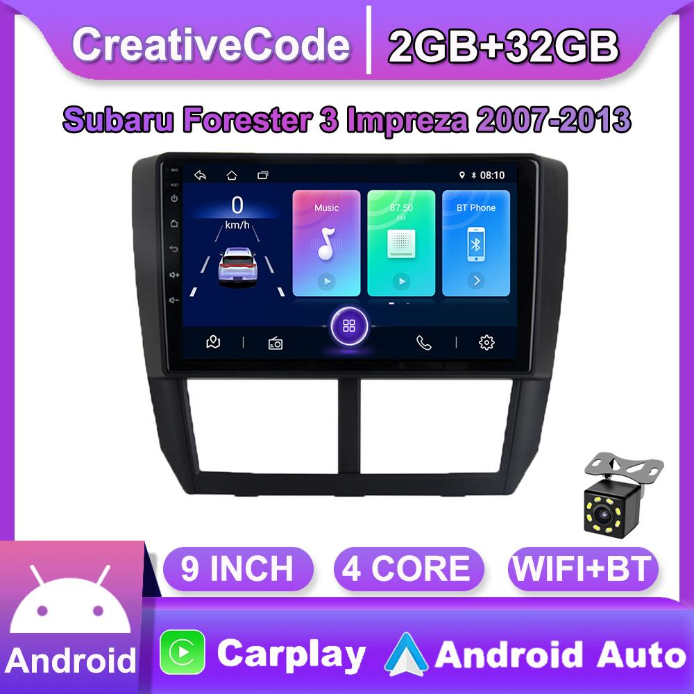 Автомобильный радиоприемник на базе Android Carplay для Subaru Forester 3 Impreza 2007-2013, мультимедийный видеоплеер, GPS-навигация, WIFI, 2 + 32 ГБ