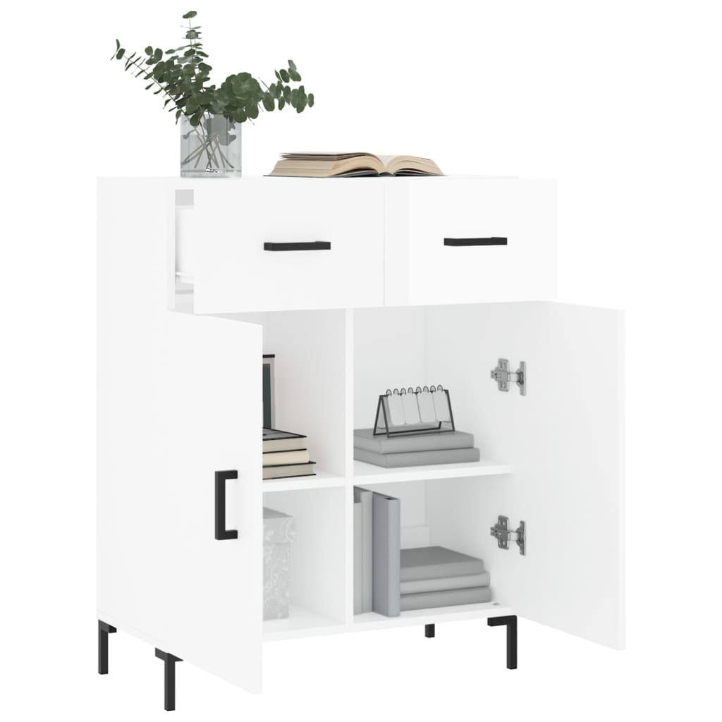 Sideboard High Gloss White 69.5 x 34 x 90 cm Engineered Wood