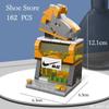To Assemble Mini City Commercial Street Decoration Model Compatible With Building Blocks for Children's Educational Toys