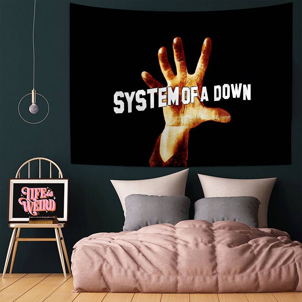 System Of A Down Группа Цветной Гобелен Настенное Полотно Хиппи Цветок Настенные Ковры Декор Комнаты в Общежитии Настенное Искусство Декор