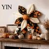 Autumn Seasonal Craft Gift Patchwork Bow Sewing Kit, Large Fabric DIY Sunflower Indoor Wall Hanging Decoration Pumpkin Quilted Kit for Adults,