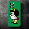 Mafalda Cartoon Cute Soft Phone Case for iPhone 16 16E 17 Air 15 Pro Max 14 Plus 13 Mini 11 12 7 Black Cover Back Shell