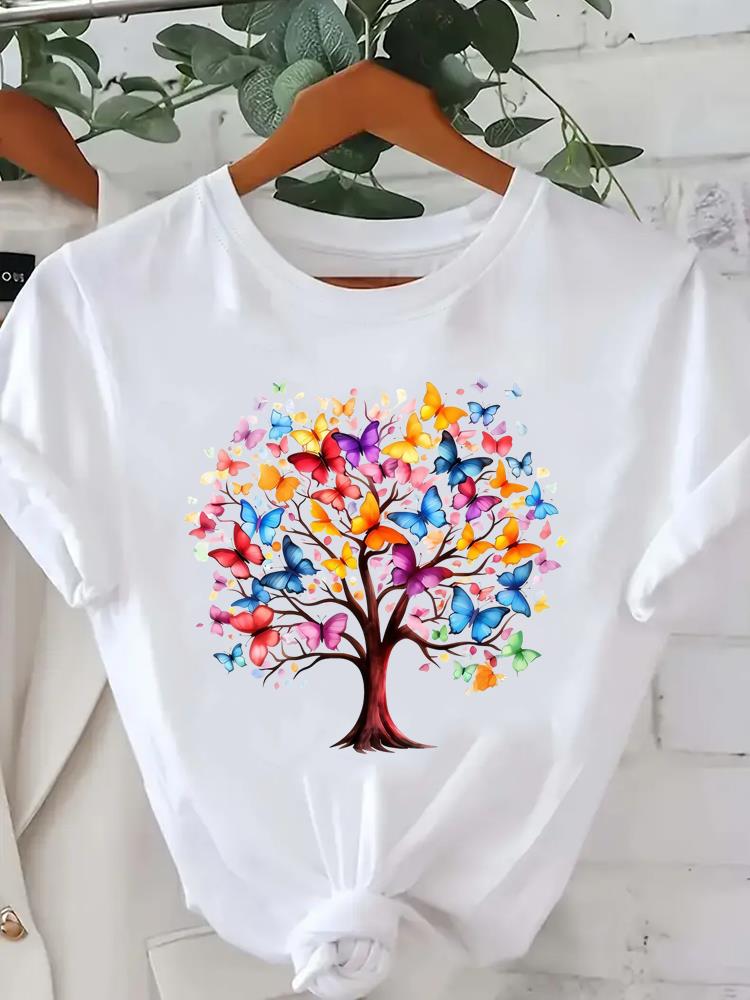 (Азиатский размер) футболка тренд 90-х футболка топ одежда мода женщины повседневная с принтом леди женская графическая с коротким рукавом футболки