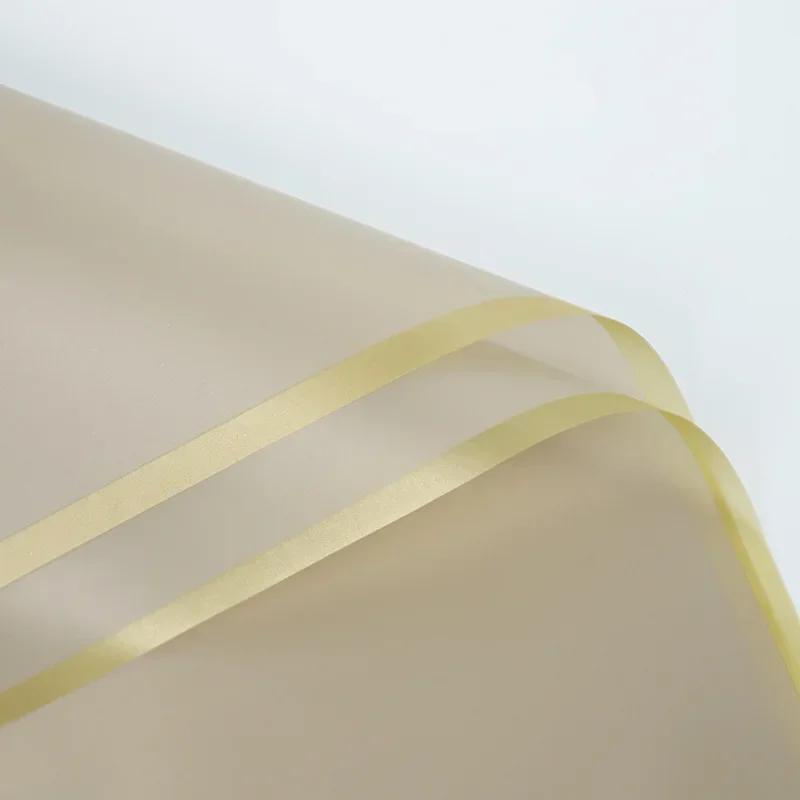 20 листов упаковочной бумаги для цветов с золотой каймой и розами в корейском стиле, полупрозрачная подарочная упаковка для флористических букетов, упаковочный материал