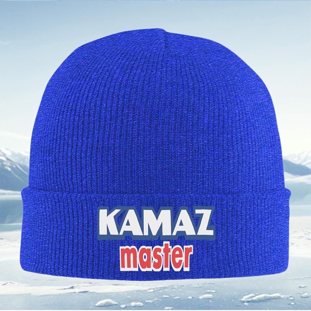 KAMAZ master смелый дизайн текста Мужская Женская Унисекс Вязаная Шапка Бини Шапка-Свитер Зимняя Термо Теплая Рождественская На Открытом Воздухе Велосипед Туризм