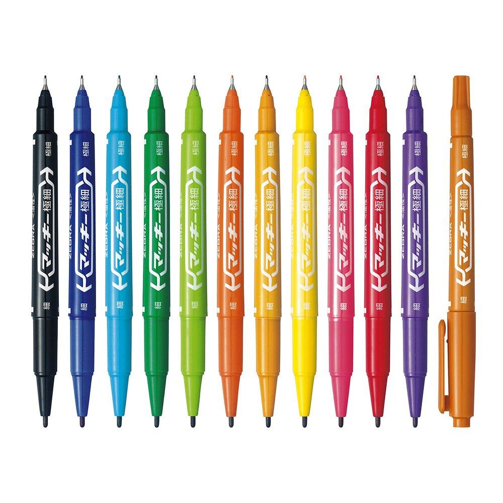 Zebra Extra Fine 10 Масляная ручка, Маки, Наконечник, Коричневый, Ручки, B-MO-120-MC-E