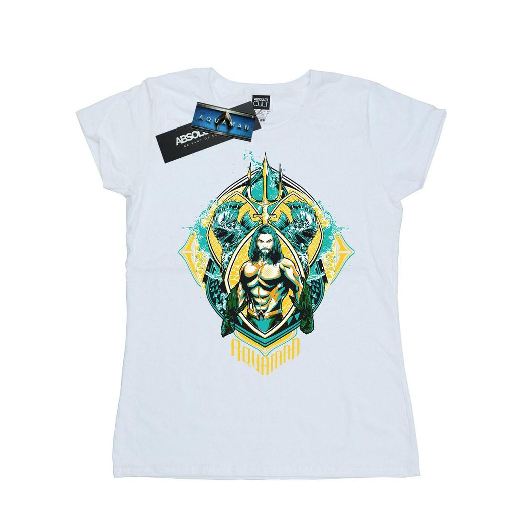 DC Comics Womens/Ladies Aquaman The Trench Crest Cotton T-Shirt