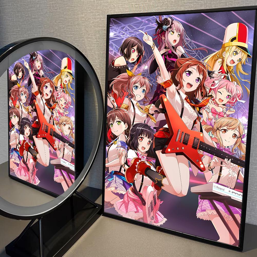 BanG Dream It's My GO Постер Аниме Постеры Липкие HD Качество Настенное Искусство Ретро Постеры для Дома Кавайный Декор Комнаты
