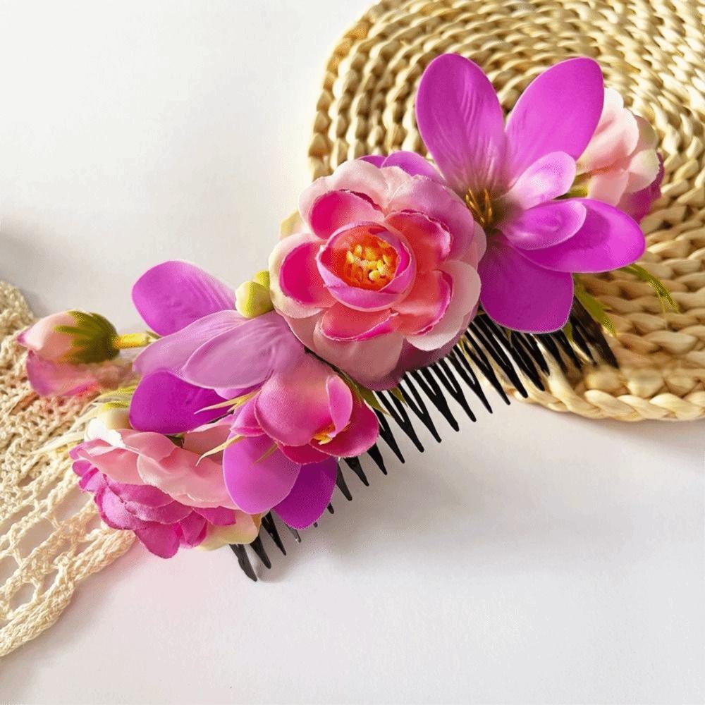 Sweet Flower Hair Comb Bohemian Thai Hair Accessories Side Clip Thailand Flower Hairpin  Headwear