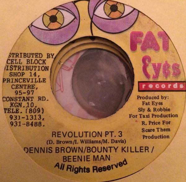 7-дюймовая пластинка DENNIS BROWN / BOUNTY KILLER / BEEN - Revolution Pt. 3 НИКАКОГО Жира Глаза Запись Ямайка Регги, Ска и Даб Б/У