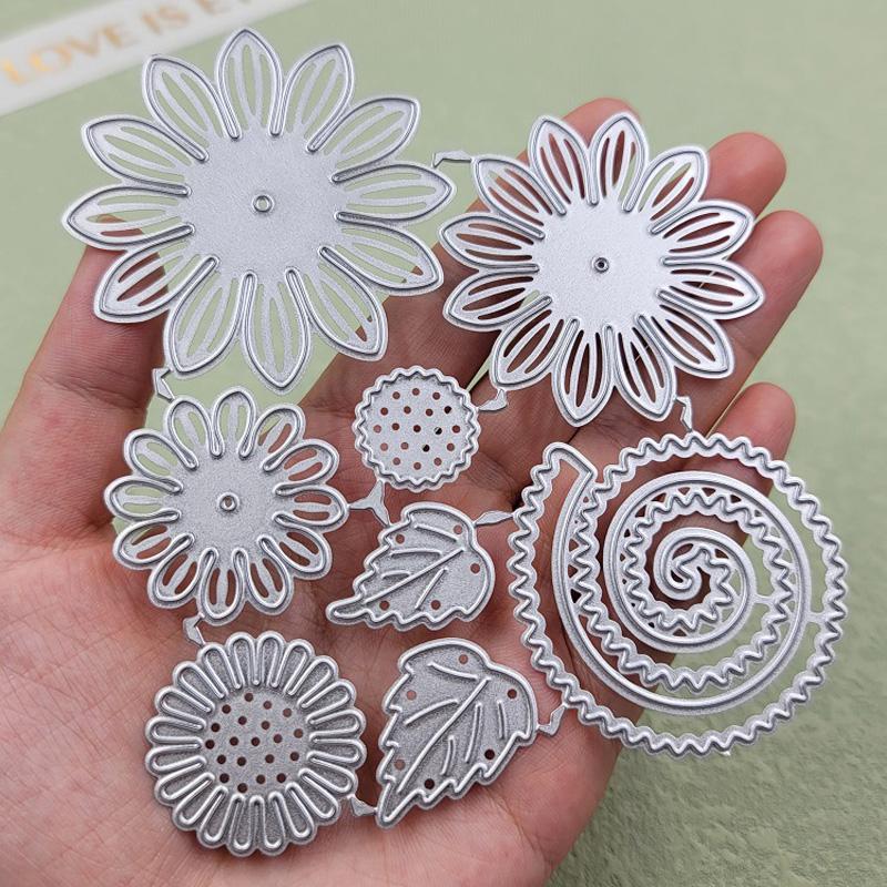 3D цветок лист подсолнечника дизайн стиль металлический трафарет для резки DIY скрапбукинг альбом фото тиснение бумажная карта ремесленный декор