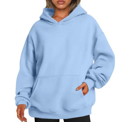 Женское худи оверсайз с приспущенным плечом, осеннее утолщенное худи, длинный рукав, длинный карман, повседневная удобная уличная одежда