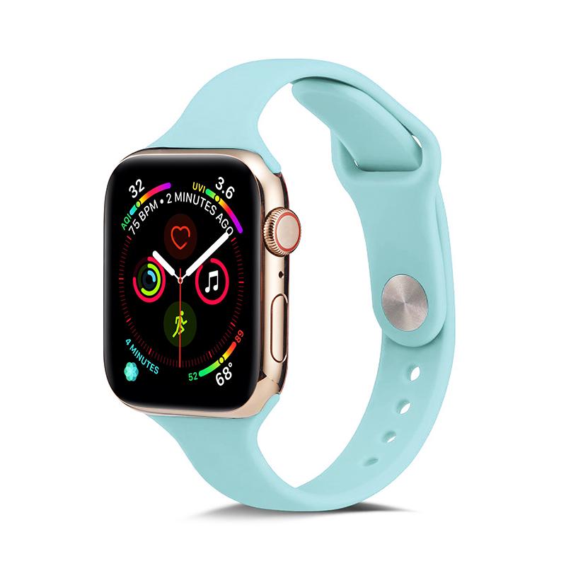 Мягкий тонкий силиконовый спортивный ремешок для Apple Watch 5 4 3 2 1 38 мм 42 мм, резиновый ремешок для часов для Iwatch series 5 4 40 мм 44 мм
