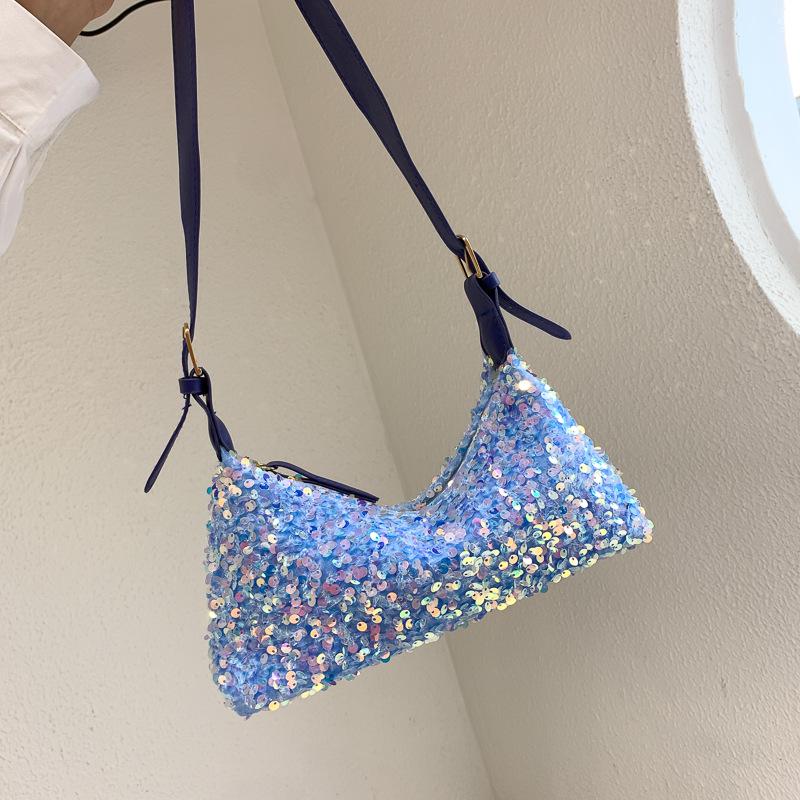 Популярная маленькая сумка с пайетками женская сумка новая модная дикая сумка через плечо подмышечная сумка-мессенджер