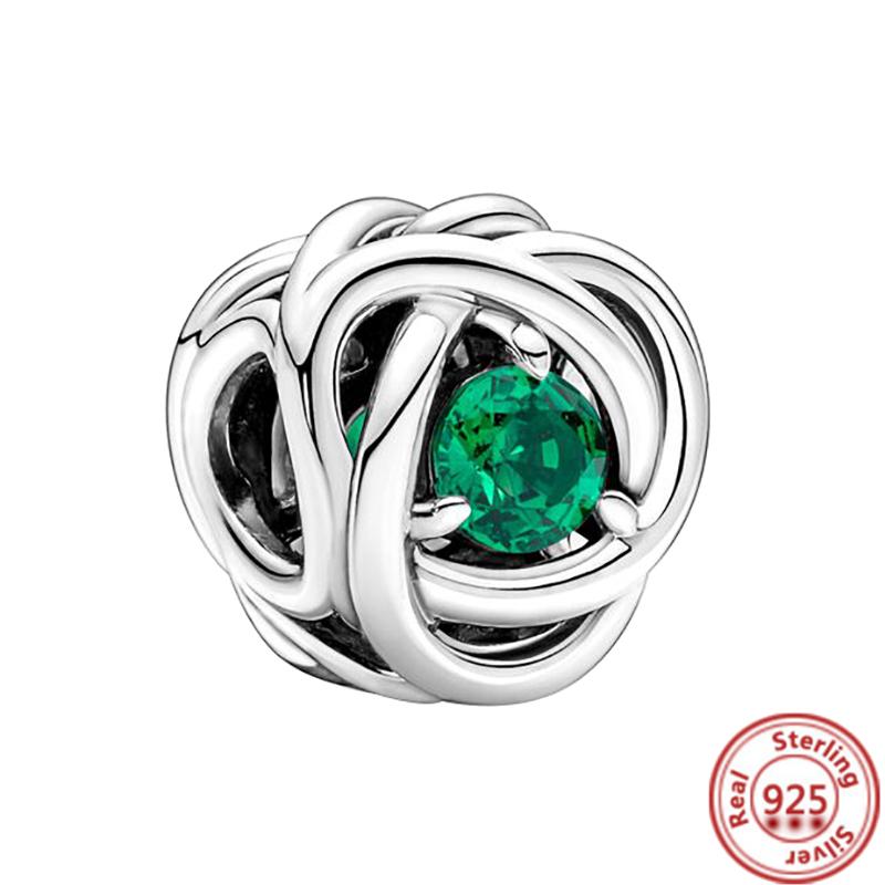 Новый 12 Созвездие Месяца Цвет Вечности Круг Подвеска Подходит Оригинальные Подвески Браслет Из Бисера Стерлингового Серебра 925 DIY Ювелирные Изделия