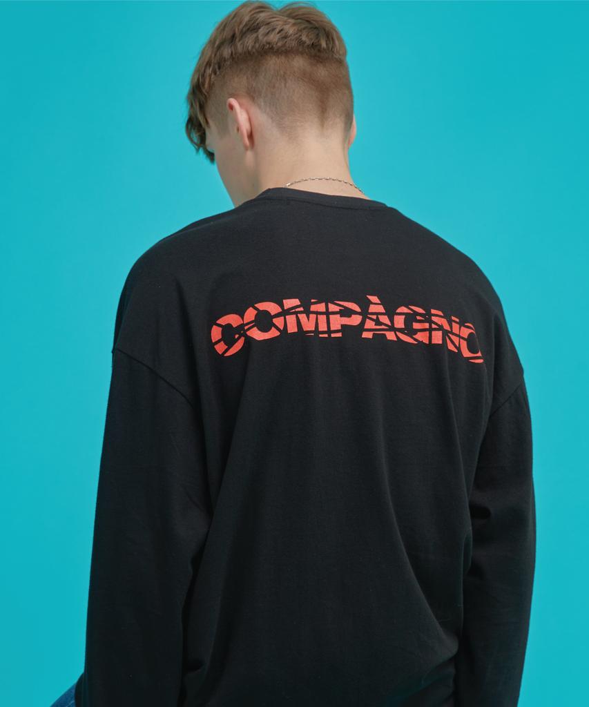 CPGN STUDIO Long Sleeve Heavy Oversized Scratch Logo R Black
