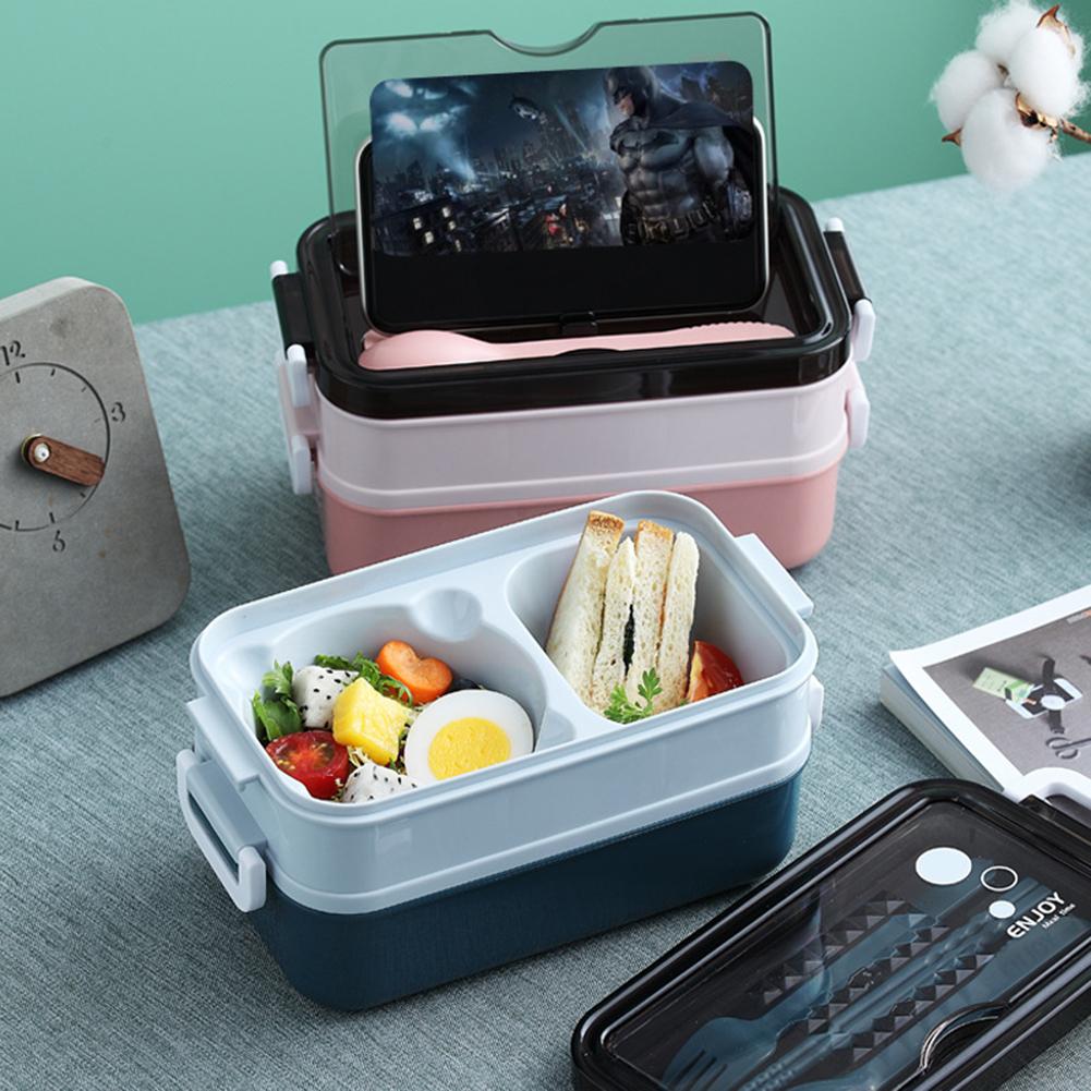 Портативный ланч-бокс Bento для школьников, офисных работников, 3 слоя, микроволновая печь, подогрев, контейнер для обеда, коробка для хранения еды
