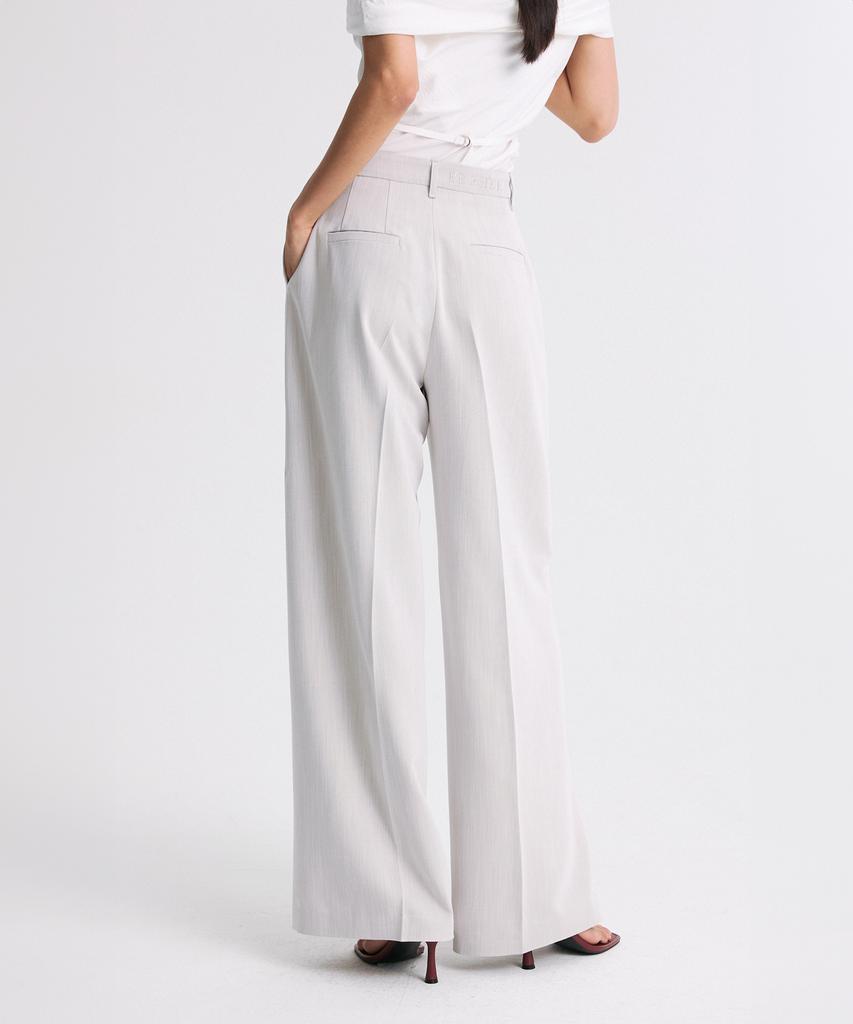 RE RHEE Wide Leg Pleated Trousers Mix Oat