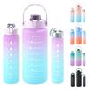3PCS 2000ml 800ml 280ml Gradient Water Bottles Set Portable Motivational Sports Water Bottle With Time Marker Outdoor Fitness