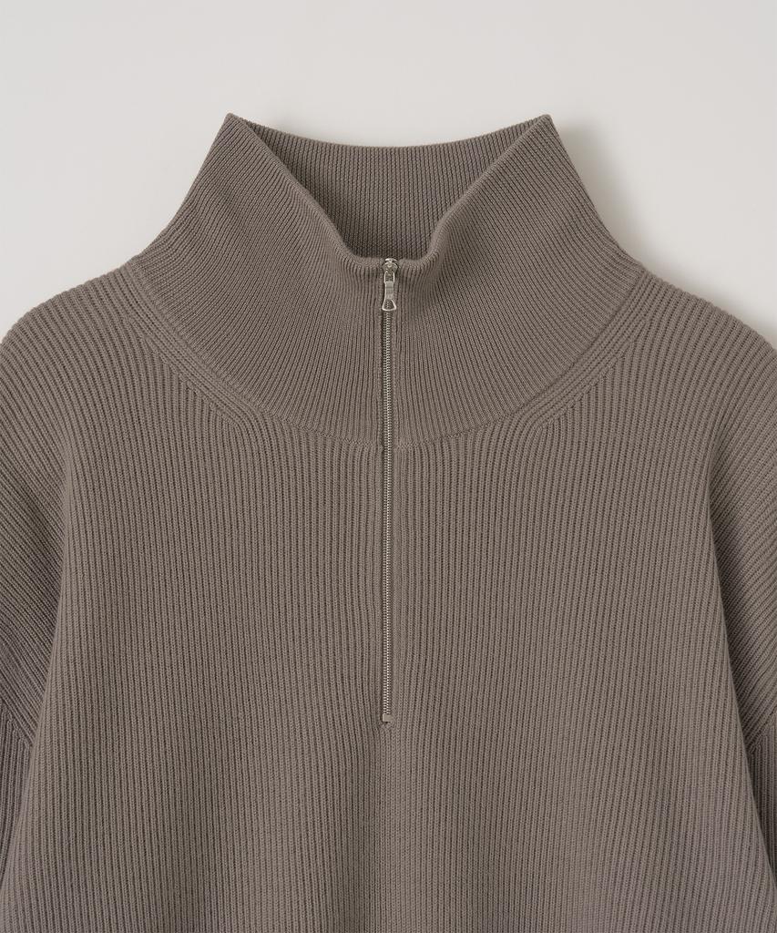 ANOTHER OFFICE Volume Half Zip-Up Knit (Taupe)