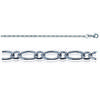 [R7728] - Silver 'Figaro' Silver Chain (rhodium) - 40cm 1. 4 Mm
