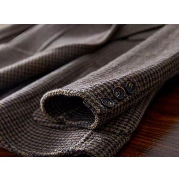 Модная и свободная шерстяная куртка с воротником-стойкой для женщин, идеально подходит для весны и осени.