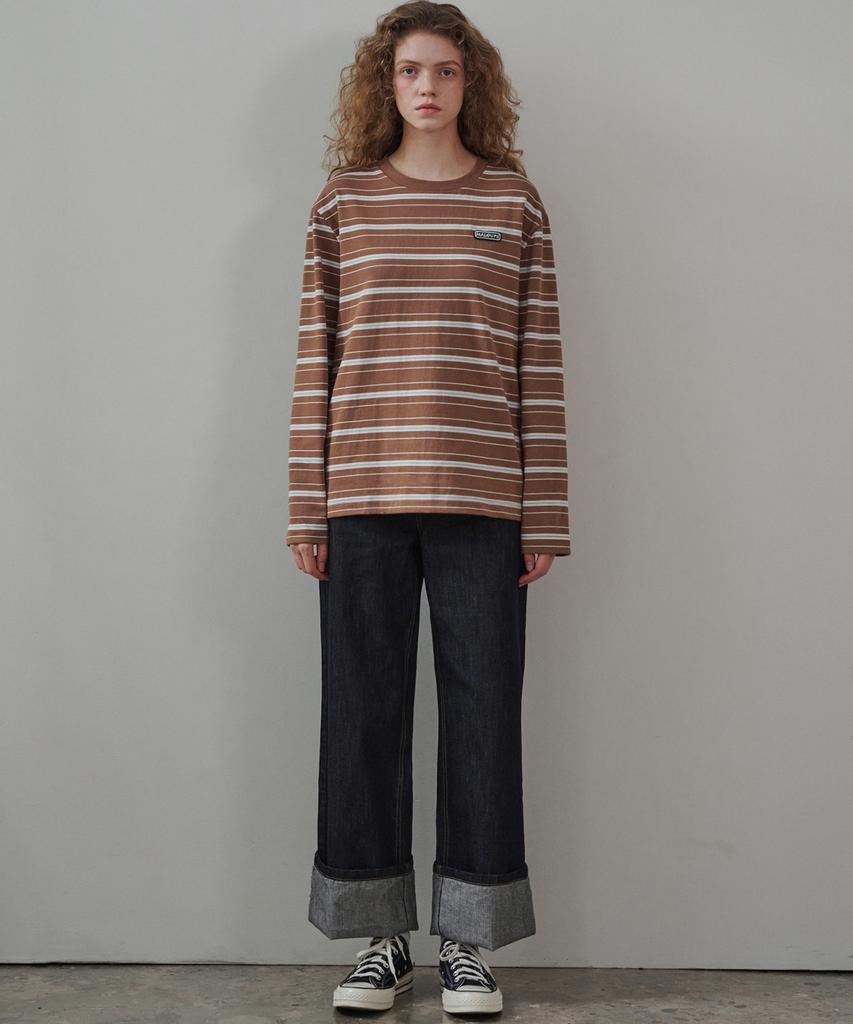 MALOUPE 5107 Regular Striped T-Shirt (Brown)