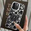 Модный черный кружевной чехол для iPhone 17 Pro Max 13 Pro Air XR 12 XS 16 15 Plus 14 11 Задняя крышка телефона