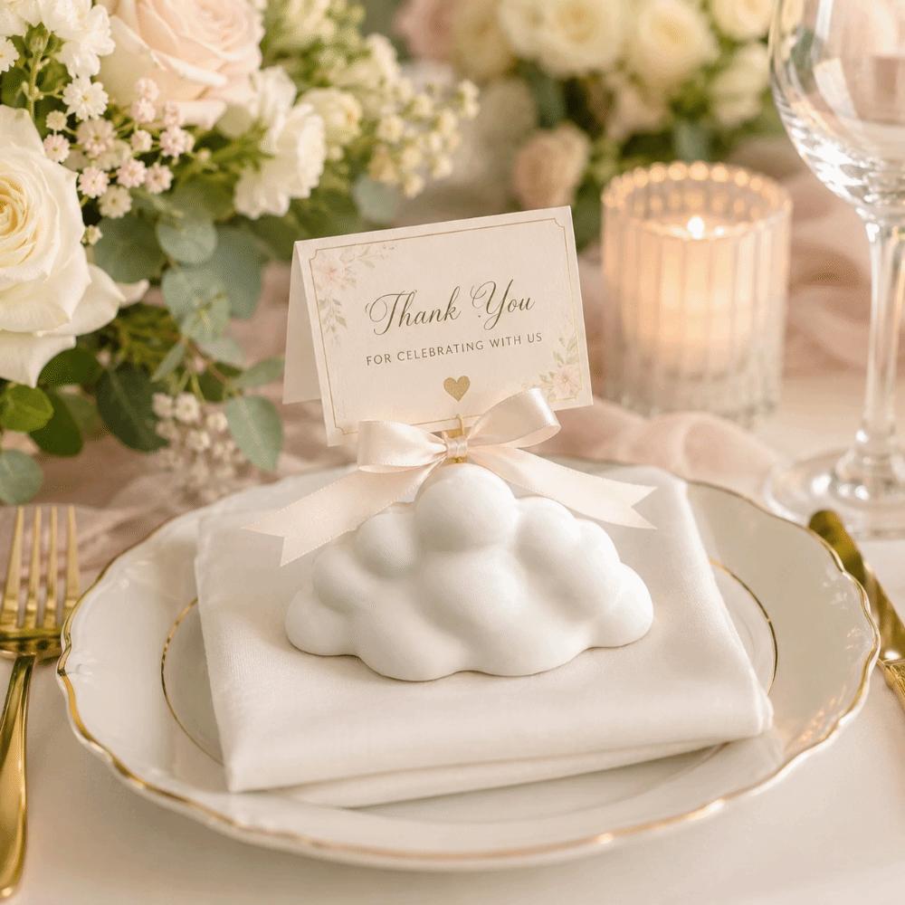 3pcs Cloud-Shaped Photo Holders 3D Printed Business Card Holder Desktop Ornaments Room Decoration