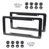1/2pcs Carbon Fiber License Plate Frame Black Plastic Front & Rear Car Tag Holder Cover Frame Bracket with Standard Screw Kits