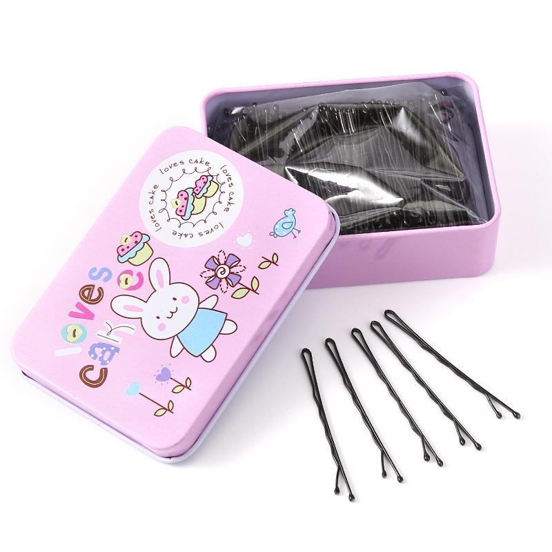 Одинарная черная шпилька-зажим для челок и высоких причесок