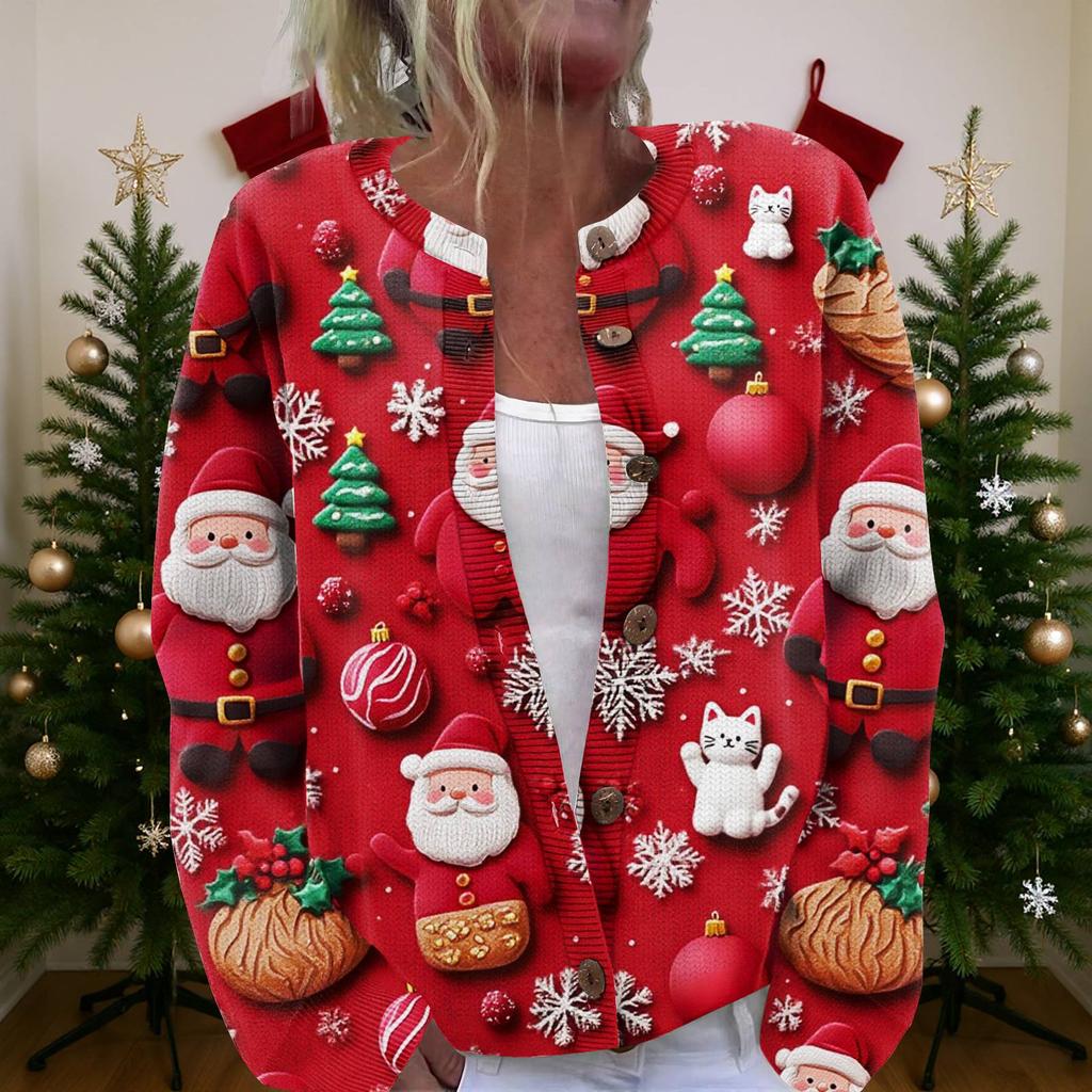 Women'S Christmas Sweater Cute Fun Christmas Sweater Fall And Winter Long Sleeve Knitted Sweater